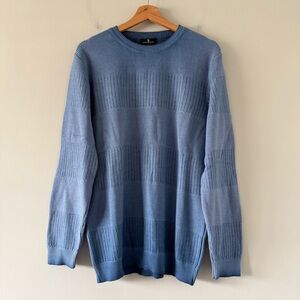 Boris Becker Chuck Sweater Mens L Blue Knit Jumper Preppy Office Grandpacore